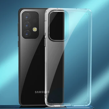 За Samsung Galaxy A73 5G Калъф устойчив на удари Прозрачно Кристално Чист Твърд PC + TPU Калъф Делото за Galaxy а a53 A33 5G